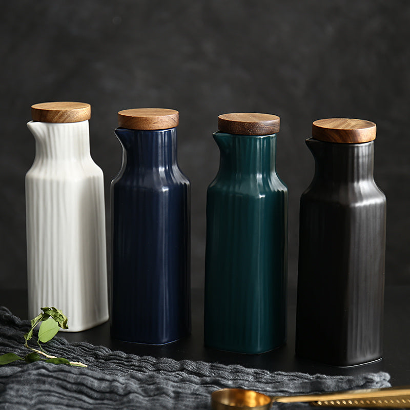 Bouteille de Sauce Soja en Céramique – Design Élégant et Anti-Fuite pour Huile et Condiments