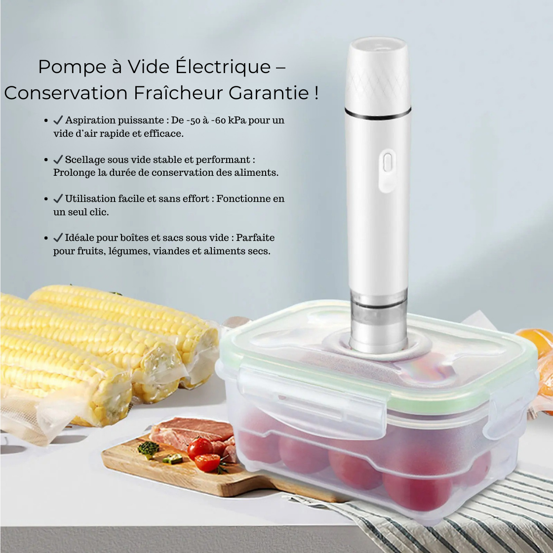 Pompe à Air Électrique – Scellage Sous Vide Sans Effort !