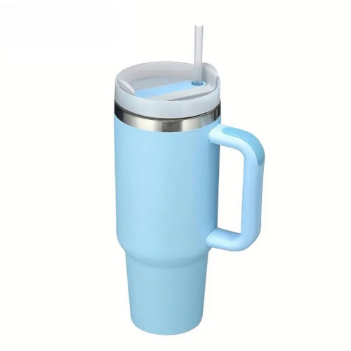Gobelet Thermos avec Poignée et Paille - Capacité 1L - Isolation Longue Durée
