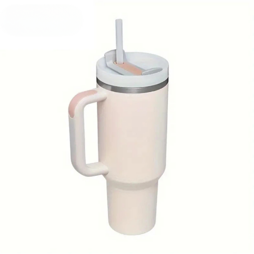 Gobelet Thermos avec Poignée et Paille - Capacité 1L - Isolation Longue Durée